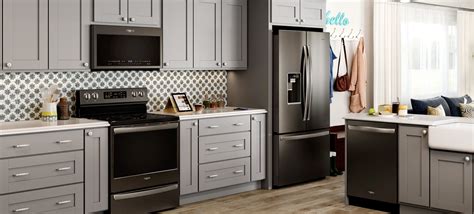 light grey cabinets with stainless steel appliances|gray stainless steel cabinet colors.